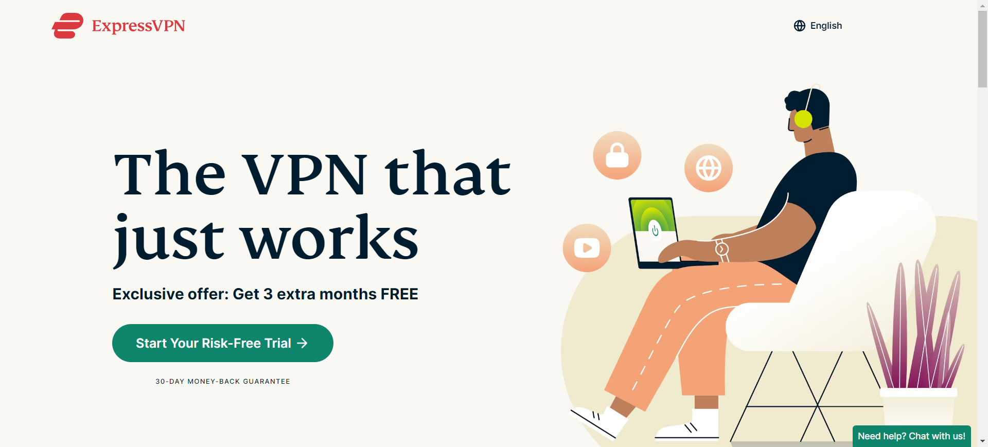 Illustration of the Express VPN service, focusing on ease of use and reliable performance for secure Internet browsing.